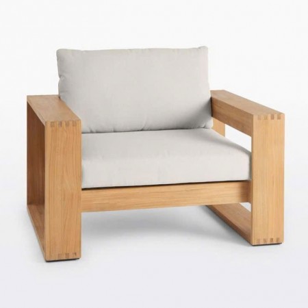 Square Oak : Ghế Sofa Đơn Gỗ Sồi Kèm Nệm